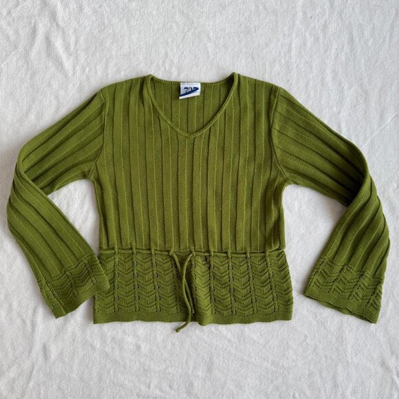 725 originals green knit top - Picture 2 of 7